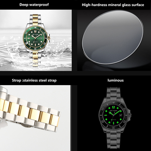 43Mm Sans Logo Hommes Homme Automatique Mécanique <span class=keywords><strong>Lunette</strong></span> Tournante Montre Logo Personnalisé Montres Lumineuses En Acier Inoxydable Avec Calendrier - Product Image 4