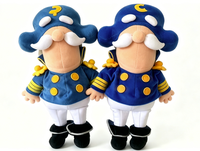 Mascotte en peluche personnalisée OEM, personnage de dessin animé capitaine, jouet en peluche de haute qualité pour la production de merchandising de marque sur mesure