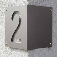 Plaque de porte commerciale moderne personnalisée en acier inoxydable, étanche, pour hôtel, villa, extérieur, avec numéro de maison en relief et éclairage LED durable