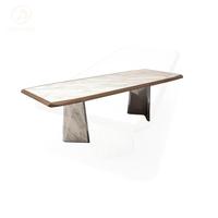 Table de cuisine moderne de luxe avec dessus en marbre et design italien, 10 places, table de style classique pour la maison, la fête, le restaurant et le mariage