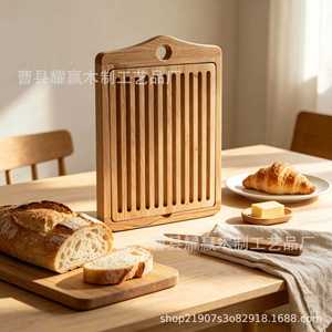 Planche à découper en bois avec plateau amovible, en bois massif ajouré pour servir les toasts - Product Image 4