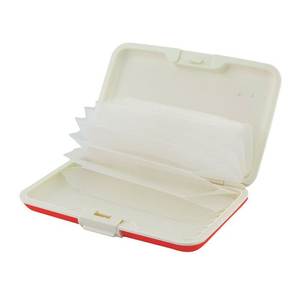 Étui à cartes de visite en silicone, portefeuille compact rouge pour usage professionnel - Product Image 2