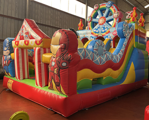 Trượt bơm hơi chú hề trượt trả lại istana balon 6x4m thương mại cho thuê nhà bouncy trượt ngoài trời mainan anak-anak - Product Image 5