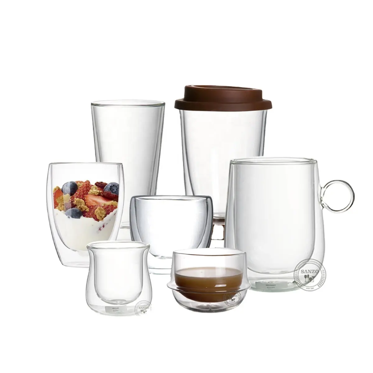 แก้วคริสตัลระดับไฮเอนด์,ถ้วยแก้วชานมดีไซน์สร้างสรรค์ใช้ในบ้านถ้วยชาสองชั้นถ้วยหวาย