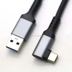고속 USB3.0 수-수 어댑터 케이블 90 도 직각 공장 도매 고속 충전 및 데이터 케이블