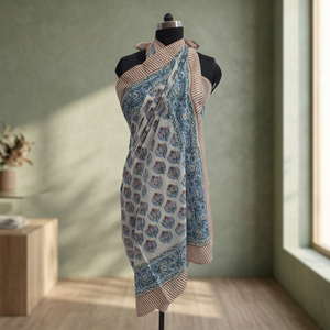 Paréo Sarong 100% Coton Pur Imprimé à la Main, Fait Main, Cache-Maillot de Bain, Vêtement de Plage, Tenue de Vacances pour Femme, Style Estival - Product Image 4