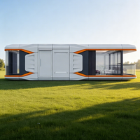 Maison capsule spatiale moderne, cabane préfabriquée mobile pour camping en plein air et complexe hôtelier