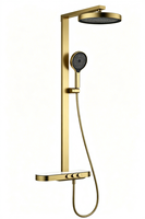 Robinet de douche thermostatique certifié CUPC, cartouche céramique, mural, en laiton massif, 3 fonctions (douche douce/pluie), barre coulissante, pour hôtel