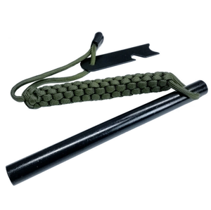 Encendedor de fuego de magnesio para emergencias en camping, resistente a la intemperie, de 12.7*127mm, con varilla de ferrocerio y cordón de paracord de supervivencia. - Product Image 1