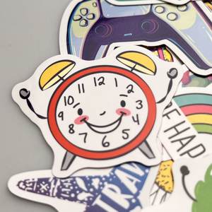 Muestra gratis coche pegatina dibujos animados pegatina impermeable adhesivo logotipo personalizado vinilo corte transparente PVC cosmético pegatina impermeable - Product Image 6