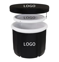 75cm * 75cm Gonflable Portable Pvc Gonflable Pliant Glace Baignoire Bassins Baignoire Seau De Bain Adulte