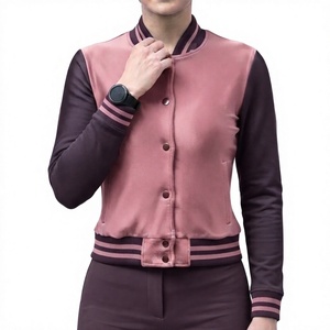 Vestes personnalisées de style universitaire en laine, cuir et coton, coupe-vent, col montant - Product Image 1