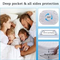 Surmatelas Rafraîchissant et Respirant Moelleux et Doux, Protège-Matelas Lavable Silencieux et Imperméable
