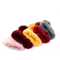 Nuevo Gorro de Punto con Pompones de Piel para Mujer, Estilo Salvaje, de Alta Calidad, Cálido para Invierno, para Montar al Aire Libre, Resistente al Viento