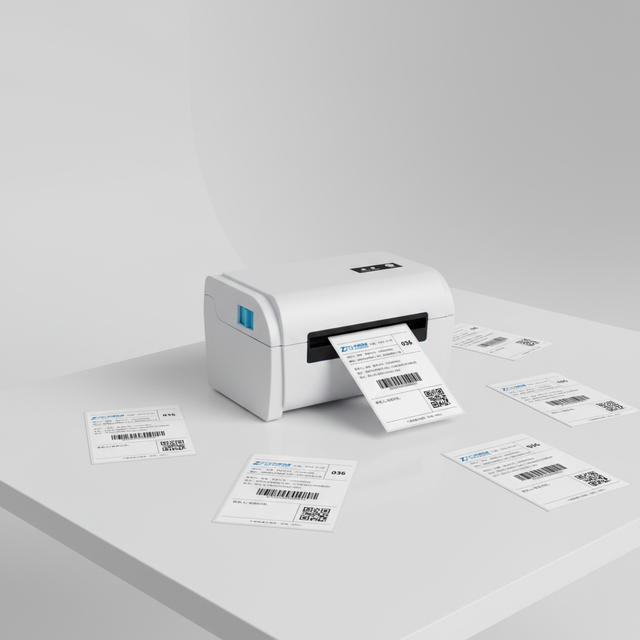 Coditeck Thermal Label Printer USB LAN Barcode Shipping Label Printer 3/4 Inch 203dpi ESC POS Direct Thermal