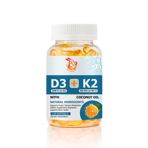 Suplemento para la Salud Ósea, Vitamina D3 K2 Natural en Cápsulas Blandas con Aceite de Coco, Aumenta la Absorción de Calcio, Suministro de Fábrica - Product Image 1