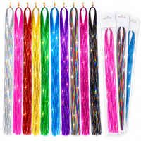 Accessoires de paillettes pour cheveux de 47 pouces, fils scintillants colorés pour extensions, pour femmes, enfants, filles, fêtes, festivals, tresses, coiffure tendance