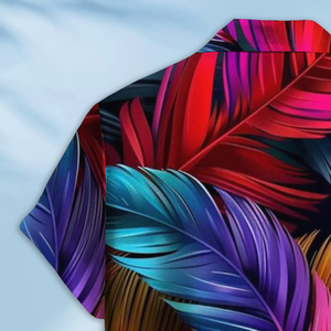 Camisa de Playa Retro con Estampado de Inyección de Tinta para Hombre. Camisa Hawaiana de Hombre con Botones. Patrones Personalizables Disponibles - Product Image 4