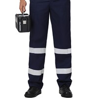 Pantalones de Trabajo de Seguridad con Relieve, Tiras Reflectantes, Alta Visibilidad, Transpirables, Cómodos, Color Azul Marino, para Construcción