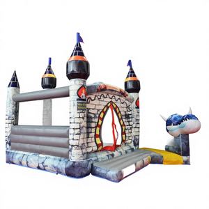 KARRY - Casa de Brinco Inflable de PVC con Diseño de Dragón Azul para Niños, Fácil de Instalar, Capacidad de 100-500 kg, Ideal para Alquiler en Fiestas - Product Image 1