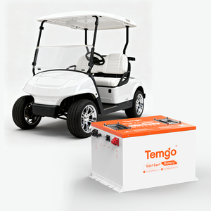 Batterie au lithium Lifepo4 TEMGO 48V 100AH pour kit de voiturette de golf avec chargeur 18A et moniteur tactile, BMS 200A intégré et Bluetooth - Product Image 1