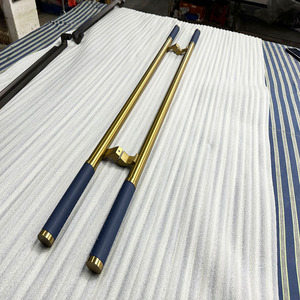 Gagang pintu gudang geser baja tahan karat dan baja berkualitas tinggi kenop pintu kayu mewah untuk hotel dan tempat tinggal pribadi - Product Image 4