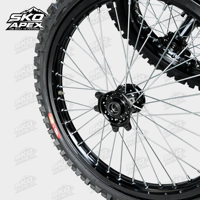 SKOAX Sur-Ron Ultra Bee Ensemble de roues noires 21/18 pouces pour conduite sur piste unique, tailles de jantes 1.6 et 2.15, rayons haute résistance, prêts à assembler