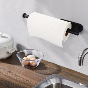 Support de rangement auto-adhésif en métal sous l'armoire, pour rouleaux de papier toilette et essuie-tout longs, idéal pour la cuisine - Product Image 3