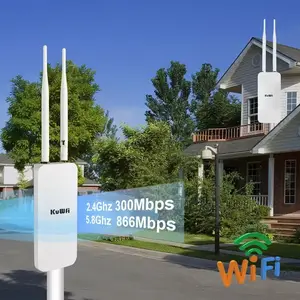 สต็อก KuWFi punto acceso wifi dual band 1200Mbps เสาอากาศ SMA 100 ผู้ใช้จุดเข้าถึงกลางแจ้งกันน้ํา
