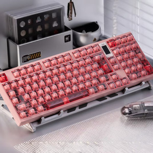 คีย์บอร์ดโปร่งใสสีชมพูเชอร์รี่โปรไฟล์ปุ่มพิมพ์ UV สำหรับเกม MX SWITCH 61/64/68/104คีย์บอร์ดเชิงกล - Product Image 5