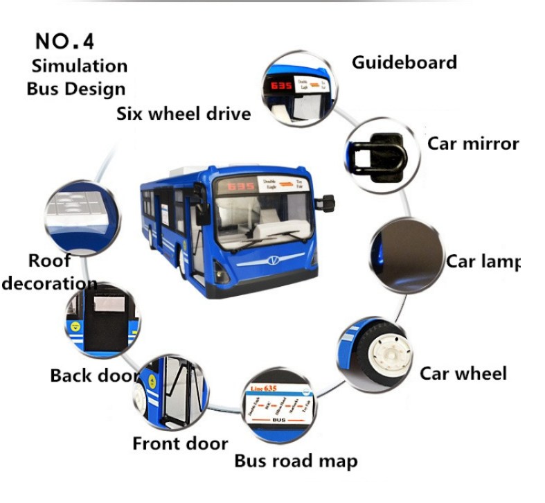 Autobús RC E635-003 1:32 De 2.4 GHz – Con Luces, Sonido, Bocina Y Puertas Móviles – Batería Y Cargador Incluidos