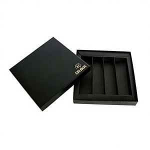 Boîte cadeau en chocolat personnalisée de luxe noire avec revêtement UV recyclable, avec nœud en ruban pour Ferrero Rocher T24 300gm - Product Image 5
