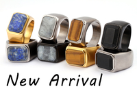 Bague Chevalière Tizti en Acier Inoxydable avec Pierres Précieuses Malachite, Œil de Tigre, Onyx, Lapis Lazuli – Bijou Tendance pour Homme, Idéale pour Fiançailles
