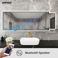 Pour Empolo Usine En Gros Haute Qualité Grand Argent Hôtel Salle De Bains LED Miroir Design Moderne avec Gradateur Anti-Brouillard Capteur Tactile