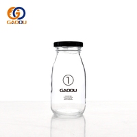 Bouteille en verre transparente pour jus et lait, avec couvercle métallique, 150 ml, 250 ml, 500 ml, 1 L – Prix usine