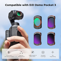Filtro de Cámara con Gimbal K&F Concept (CPL+ND16+ND64+ND256) Juego de 4 Piezas para DJI Osmo Pocket 3/4, Filtro de Lente HD con Fijación Magnética