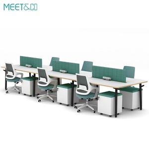 Customized Modular Office Furniture Modern Green Screen Partition 2-4 6-Seater Convertible & Extendable Workstation - Product Image 3