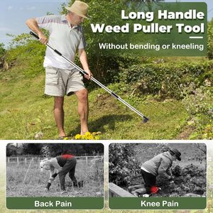 Herramienta para Quitar Malezas con Mango Largo - Desmalezador Manual de 60 Pulgadas, Rastrillo y Azada <span class=keywords><strong>2</strong></span> en 1 para Jardinería - Product Image 3