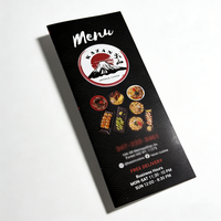 Cartes de menu de restaurant pliées en trois, en carton, sur mesure, avec impression sérigraphique