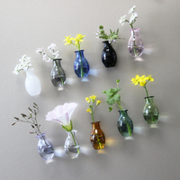 DIY Mini vase à plantes 3D en verre, aimant de réfrigérateur créatif, décoration pour la maison et le bureau, aimants autocollants pour vase