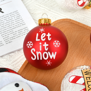 Boule de Noël en verre de 7 cm en forme de bonhomme de neige, décoration festive pour l'hiver, fournitures pour la saison des fêtes - Product Image 3