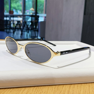 Montures de lunettes ovales en métal pour femmes, monture complète noire, design œil de chat, protection UV400, verres PC, numéro de pièce 98190 - Product Image 4