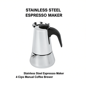 Cafetera Espresso de Acero Inoxidable, 4 Tazas, Cafetera Manual - Product Image 2
