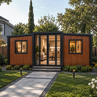 Maison conteneur extensible 20/40 pieds, préfabriquée modulaire, type ADU, avec 2 chambres, pour projet de vie en extérieur en Amérique du Nord