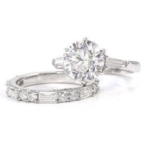 Anillo de Oro Sólido de 18k Original de Moda, Conjunto de Anillos con Diamante CVD de 2 Quilates, Anillo de Diamante Creado en Laboratorio, Joyería para Mujer - Product Image 2