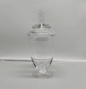 Hand Blown Glass Apothecary <b>Jar</b> with Lid Tall <b>Decorative</b> Candy Storage Container Kitchen Decor Home Centerpiece Gift Idea - Product Image 2