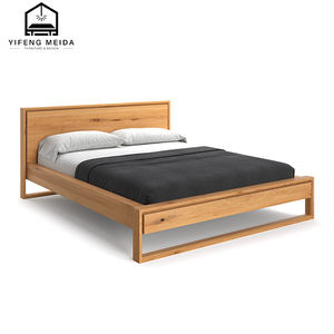 Yatak rengi ceviz kral kraliçe boyutu ile modern lüks otel odası mobilyası depolama katı ahşap karyola iskeleti - Product Image 2