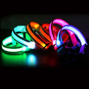 Pet Products Led Dog Collars for Pets Rechargeable USB Battery Dog Pet Products LED Dog Nylon Night Safety Flashing Collars