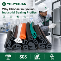 Strip Penyegel Karet Silikon EPDM Kustom Bentuk U Profil Pelindung Tepi untuk Pintu Kabinet Listrik Weatherstrip