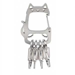 Lucky Cat Stainless Steel Keychain <b>S</b> <b>Hook</b> Portable Creative Quick Hang <b>Hook</b> Hardware Accessory - Product Image 2